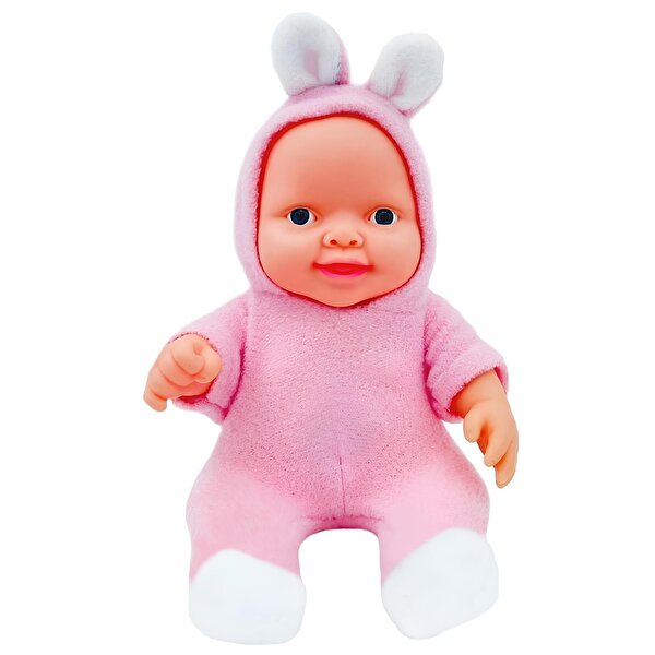Tavşan Kostümlü Sesli Roza Et Bebek Pembe