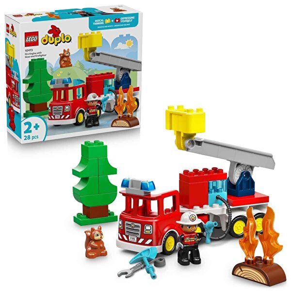 LEGO DUPLO Kasabası Hortumlu İtfaiye Aracı ve İtfaiyeci 10473