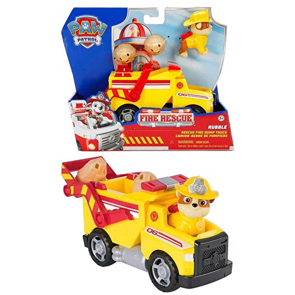 Paw Patrol Fire Rescue Figür ve Kurtarma Aracı Rubble