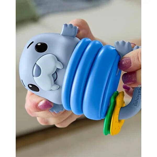 Fisher Price Deniz Dostları 2'si 1 Arada Silikon Çıngırak Walrus JHB56