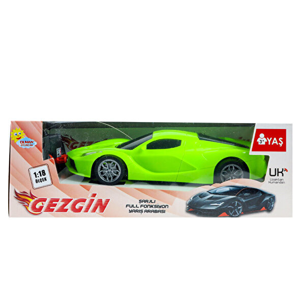1:18 Ölçekli Şarjlı Full Fonksiyon Yeşil Gezgin Araba