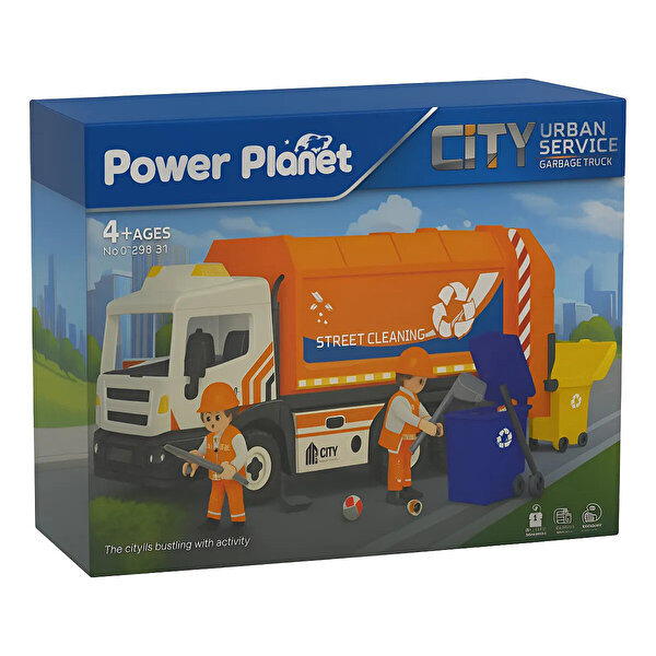 Power Planet Işıklı ve Sesli Çöp Kamyonu Oyuncak Seti