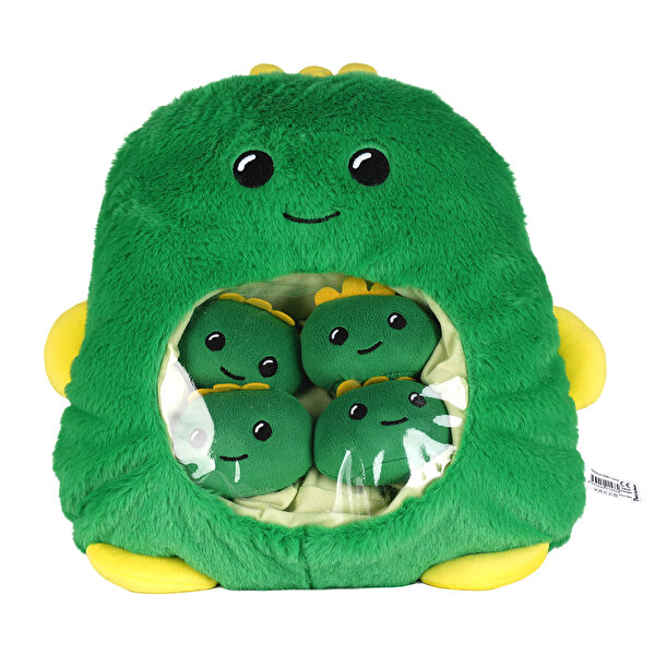 Dinozor Anne ve Mini Dino Bebekler Peluş Çanta Seti