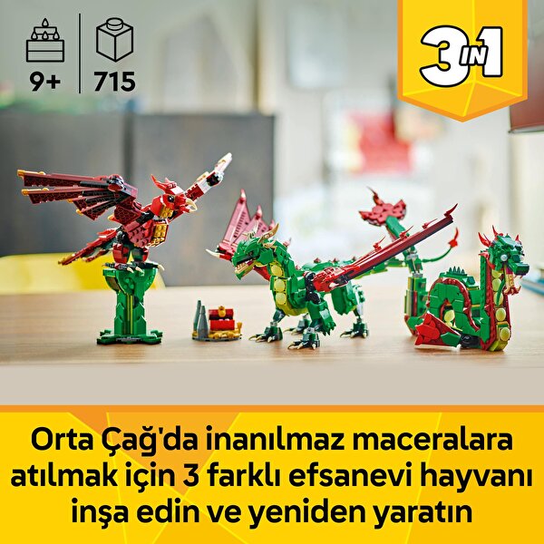 LEGO Creator 3'ü 1 Arada Orta Çağ Ejderhası 31161