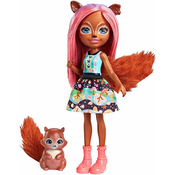 Enchantimals Popüler Karakter Bebekler Sancha Squirrel ve Stumper FMT61