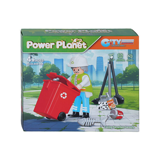 Power Planet Temizlik Görevlisi Figürlü Yapı Blok Oyuncak Seti A