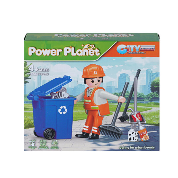 Power Planet Temizlik Görevlisi Figürlü Yapı Blok Oyuncak Seti D