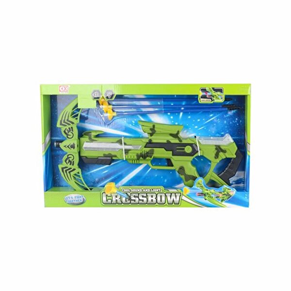 Sesli ve Işıklı Mekanik Ok Atan Tabanca Yeşil