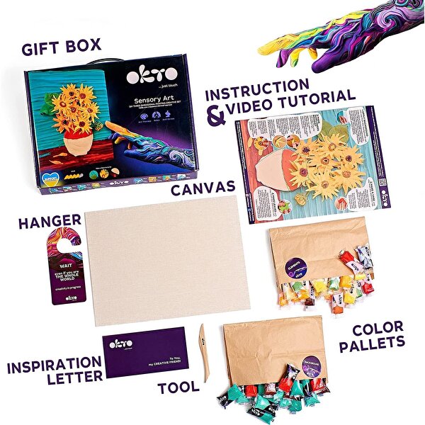 OKTO Sunflowers 3D Duyusal Sanat Seti