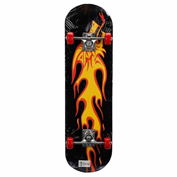 Büyük Tahta Kaykay 70x20 cm Ateş Ejderi