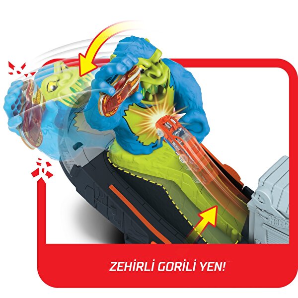 Hot Wheels Yaratık Macerası Oyun Seti Serisi Zehirli Goril Saldırısı GTT66