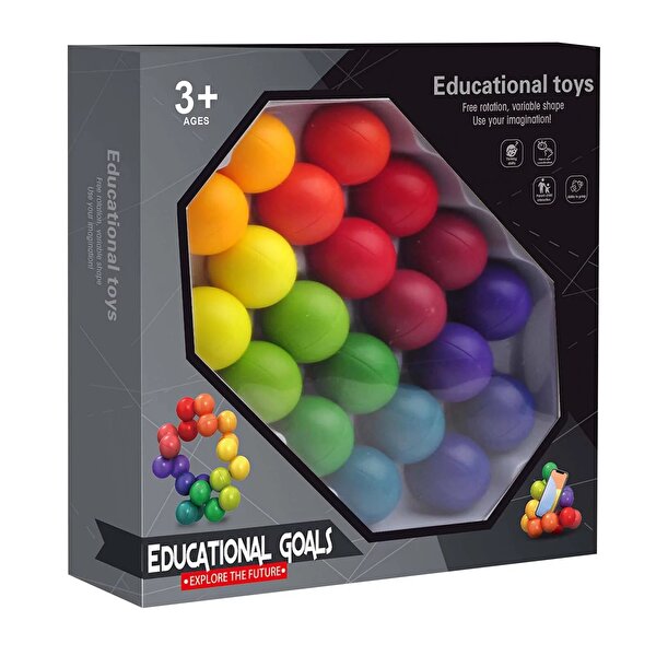 3D Gökkuşağı Renkli Plastik Eğitici Dekompresyon Toplar