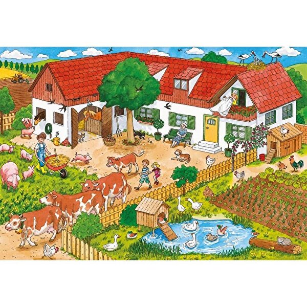 Ravensburger Puzzle 2x20 Çiftlikte Bir Gün