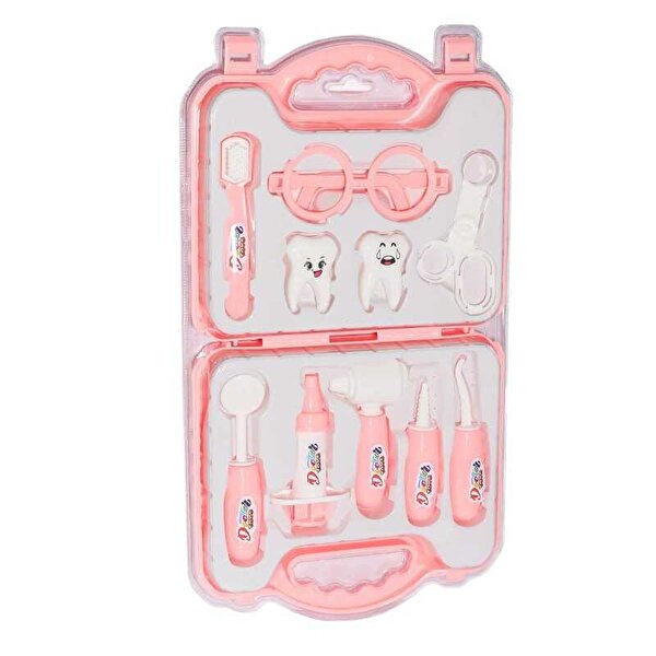 Çantalı Oyuncak Doktor Seti Pembe Dişçi Seti