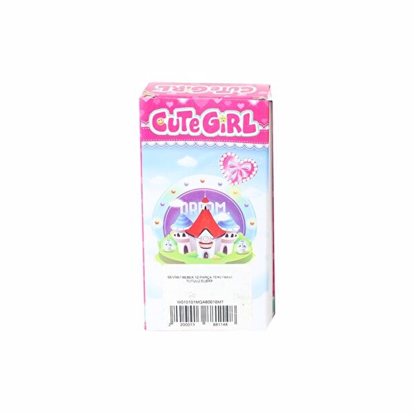 Sevimli Mini Bebek Kumral Tekli Mavi Tütülü Elbise