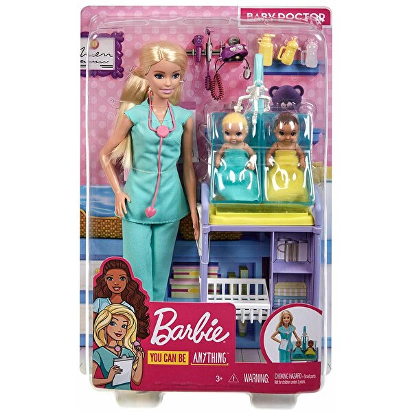 Barbie ve Meslekleri Oyun Setleri Bebek Doktoru Sarı Saçlı GKH23