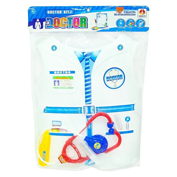 Kartela Kostümlü Erkek Doktor Seti