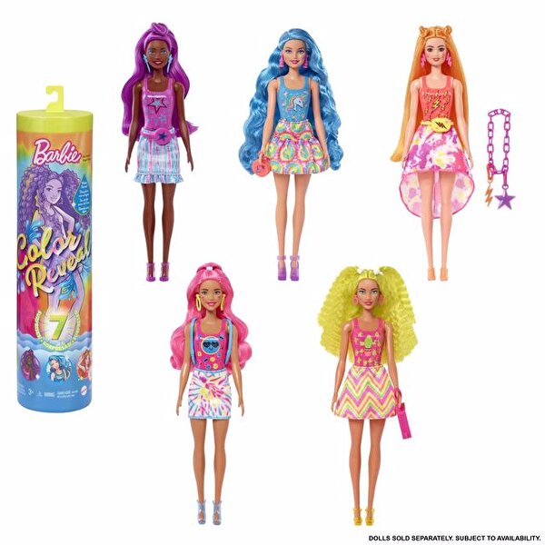 Barbie Color Reveal Renk Değiştiren Sürpriz Neon Saçlı Bebekler HDN72