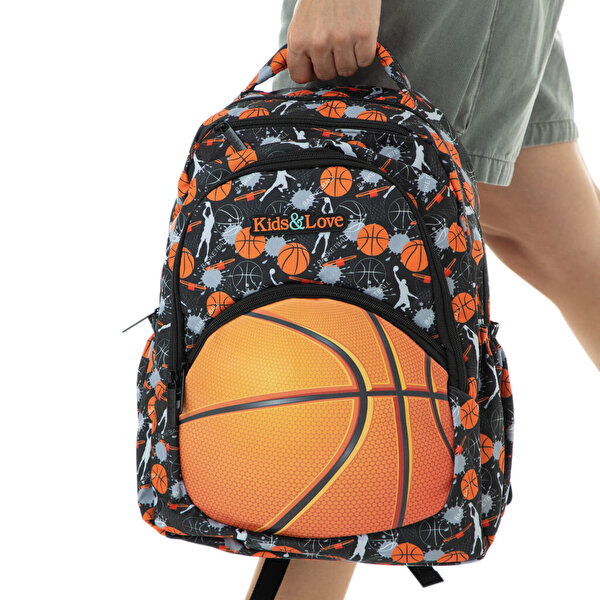 Kaukko Kids Love Basket Desenli Sırt Çantası L5134