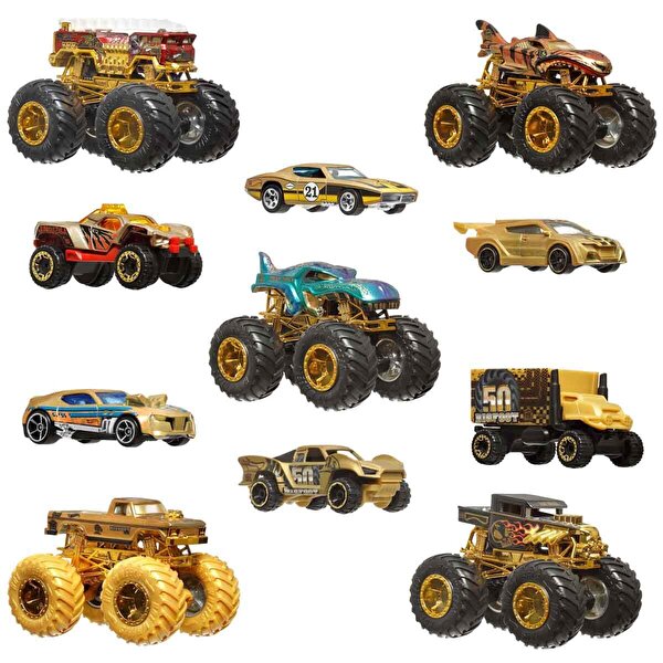 Hot Wheels Monster Trucks Bigfoot Trophy Şampiyonları Araba ve Kamyon Çoklu Arabalar