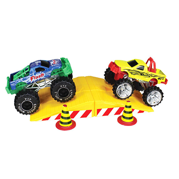 Express Wheels Monster Truck 6'lı Set Yeşil Sarı