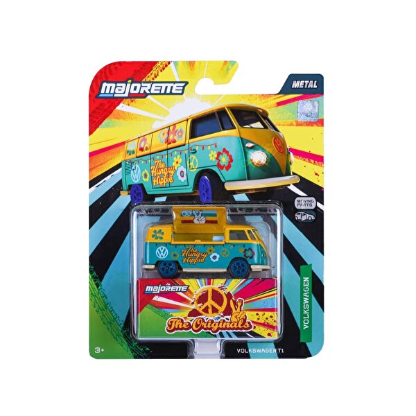 Majorette Volkswagen Deluxe Araba 1:64 Volkswagen T1 Sarı Mavi
