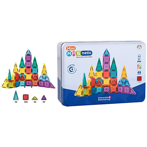 Mini Manyetik Bloklar Seyahat Seti 45 Parça