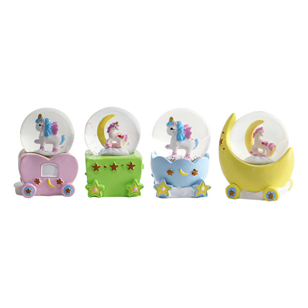 Mini Işıklı Renkli Unicorn Kar Küresi