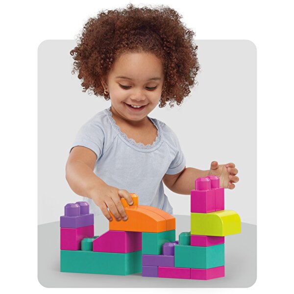 Mega Bloks First Builders 80'li Blok Torbaları Pembe DCH62