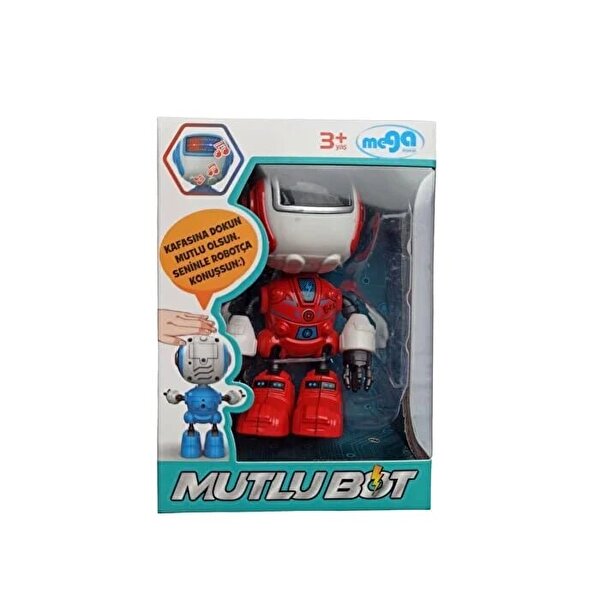 Sesli Işıklı Mini Sevimli Kırmızı Mutlubot