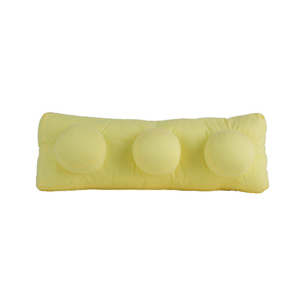 2'li Blok Yastık Peluş Sarı