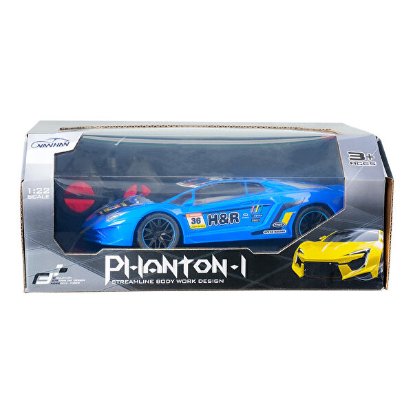 Full Fonksiyon Pilli 1:22 Ölçek Uzaktan Kumandalı Mavi Yarış Arabası