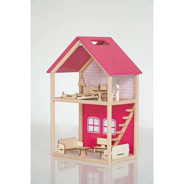 Ahşap Merdivenli Ev 1001 Pembe