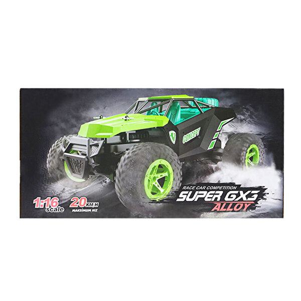 Kumandalı GX3 Alloy/2.4G 1:16 U/K Metal Şarjlı Yeşil Pembe Araba