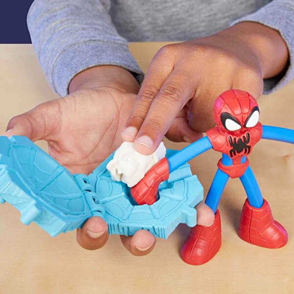 Play Doh Marvel Spider Man Fırlatma ve Dilimle Savaşı Oyun Hamuru Seti F9827