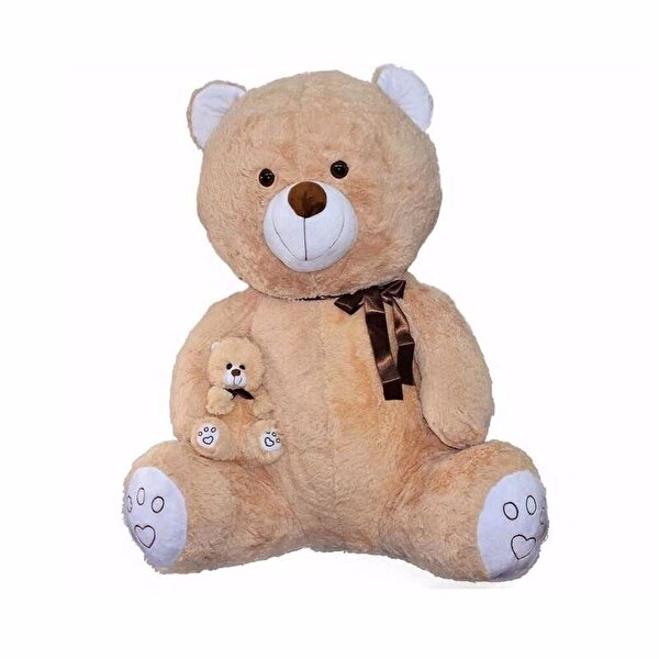 Yavrulu Krem Kahverengi Ayı 100 Cm