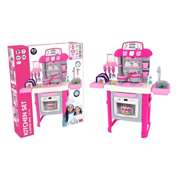 Sesli ve Işıklı Musluklu Mutfak Seti 40 Parça