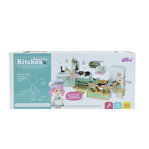 Mini Dünya Sesli Mutfak Seti Pembe Saçlı