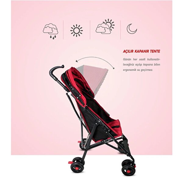 Rival Tokyo Baston Bebek Arabası Kırmızı RV108