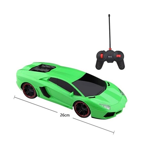 Uzaktan Kumandalı Usb Şarjlı Spor Yeşil Araba 26 Cm