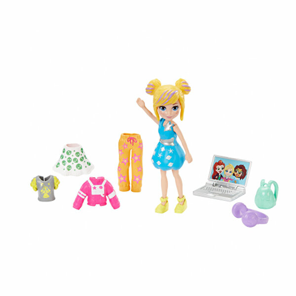 Polly Pocket ve Moda Aksesuarları Seti Bilgisayarlı Bebek GNG73