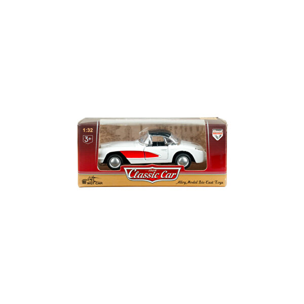 Die Cast 1:32 Klasik Roadster Araba Beyaz