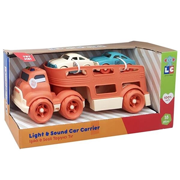 Let's Be Child Işıklı ve Sesli Taşıyıcı Tır 3 Parça Turuncu