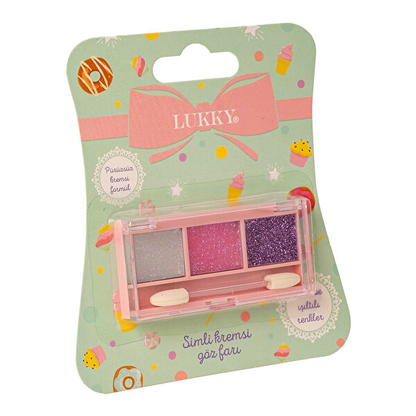 Lukky 3 Renkli̇ Parıltılı Simli Göz Farı Paleti̇ ve Fırçası