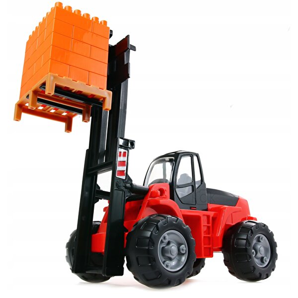 Kırmızı Forklift ve Paletli Yük Seti