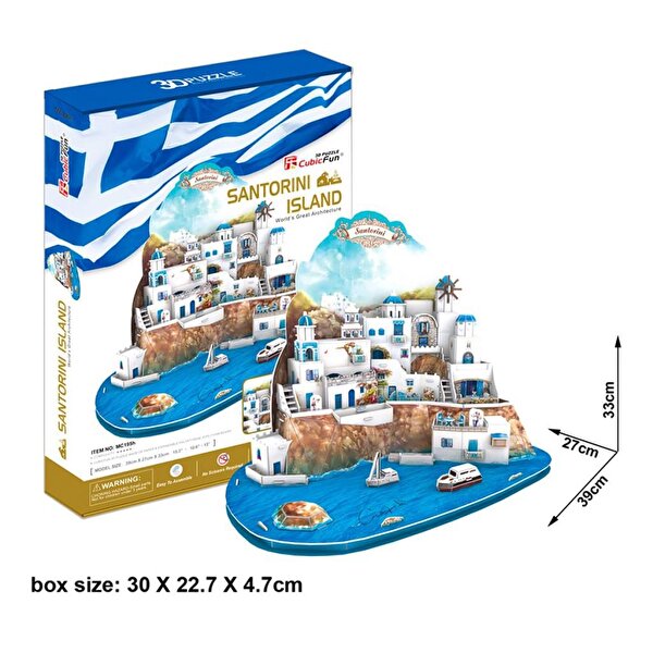 Cubic Fun 3D Puzzle 129 Parça Santorini Adası