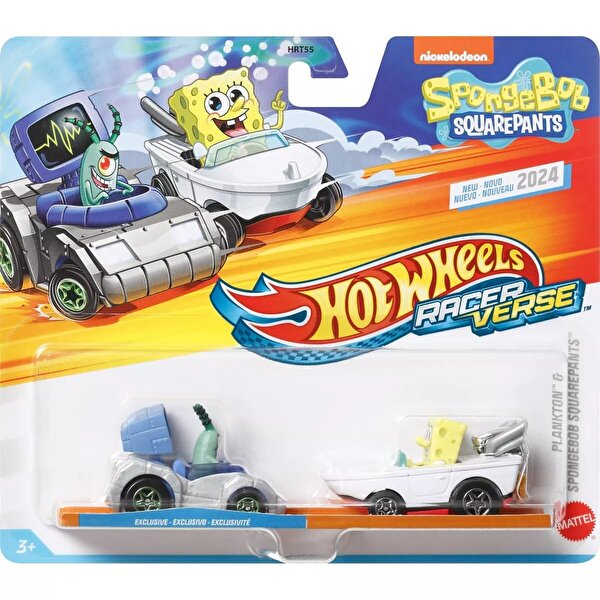 Hot Wheels RacerVerse İkili Arabalar Plankton & Spongebob Squarep
