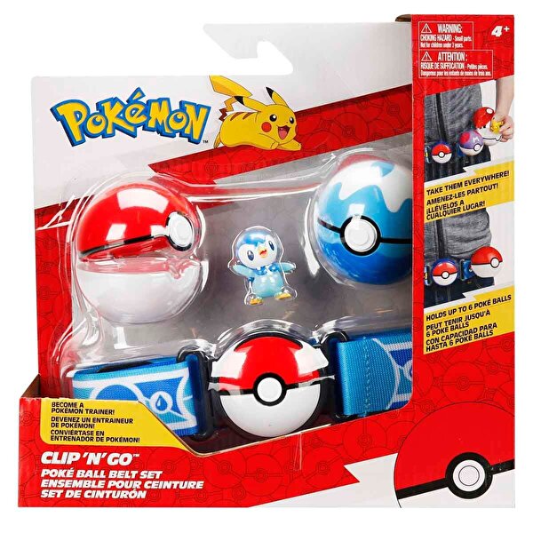 Pokemon Clip 'N' Go Pokeball S15 Kemer ve Figür Seti̇ Mavi