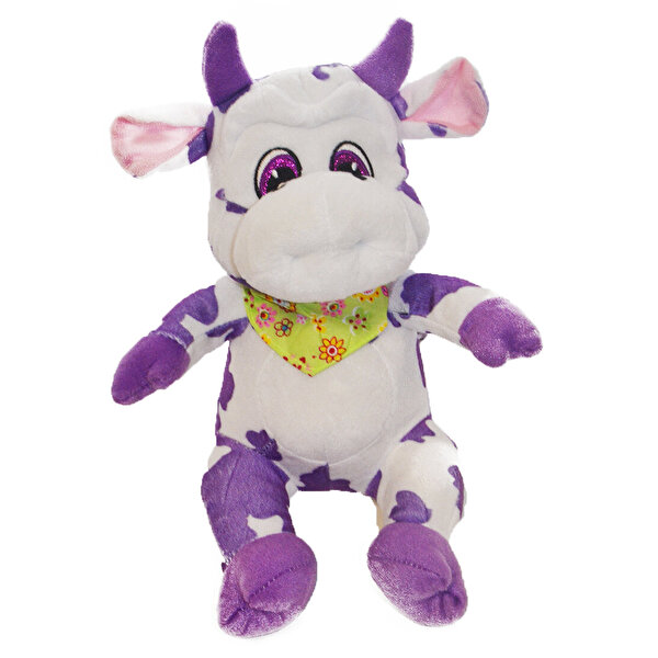 Renkli Peluş İnek 25 cm.