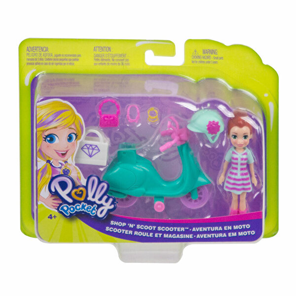 Polly Pocket ve Bisikleti Oyun Setleri Scooter'la Alışverişte GFP95